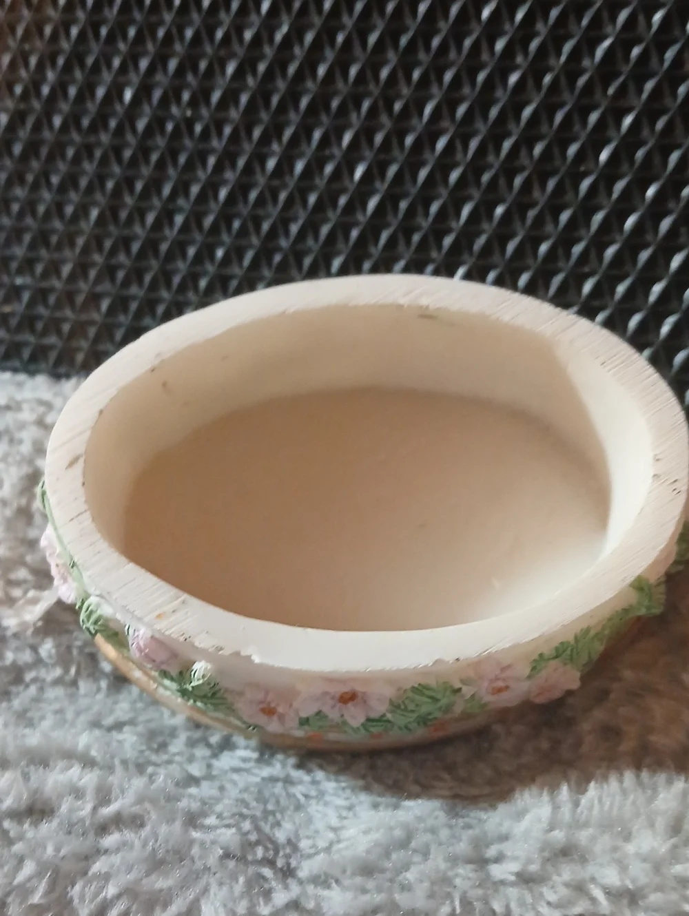 Vintage Porcelain Carousel Horse Trinket Box - Pastel Floral